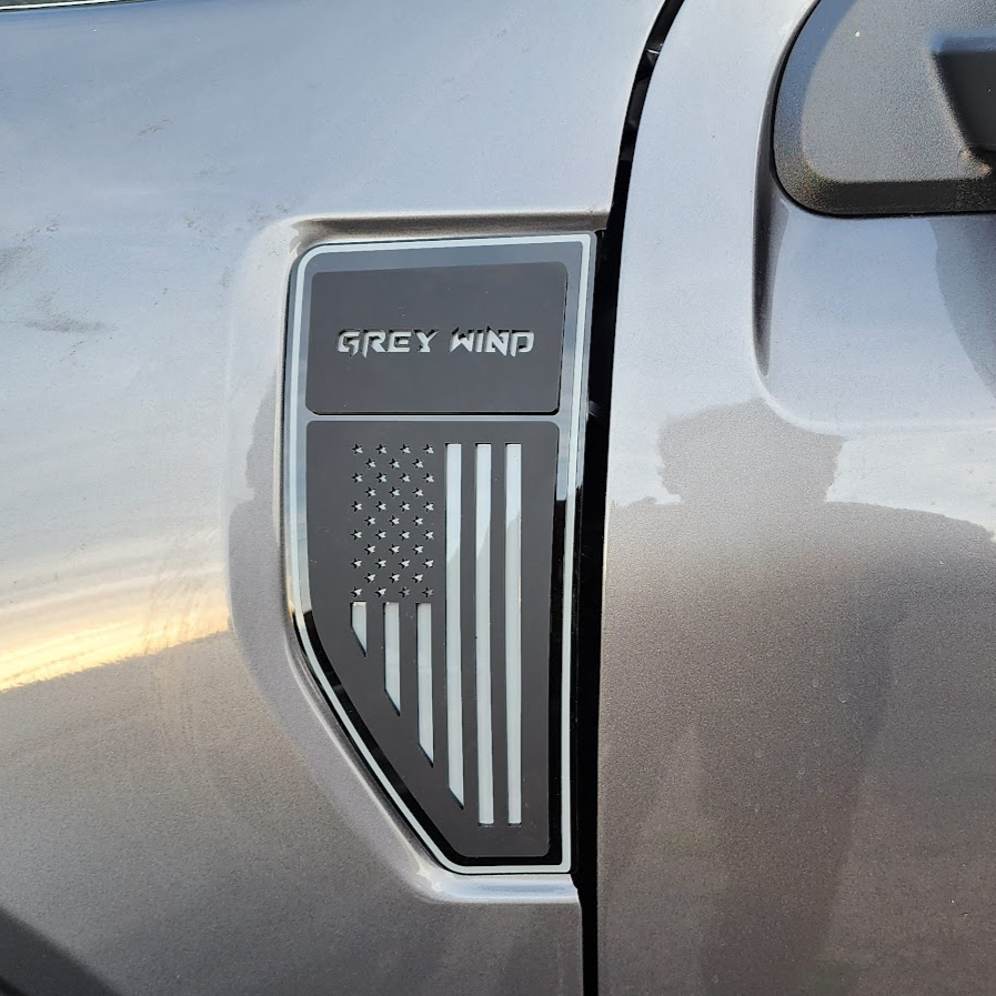 Custom Text American Flag Fender Badge Set - Fits 2022+ Ford® Maverick® - Fully Customizable
