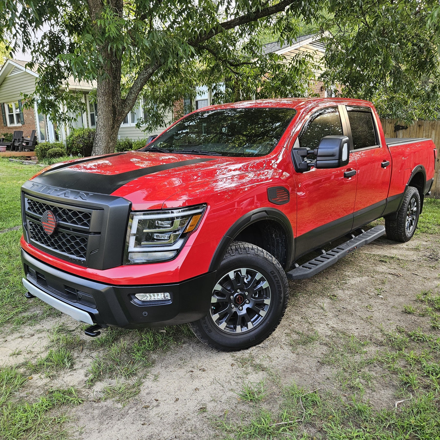 American Flag Badge - Fits 2016-2024 Nissan® Titan® Grille - Choose your Colors