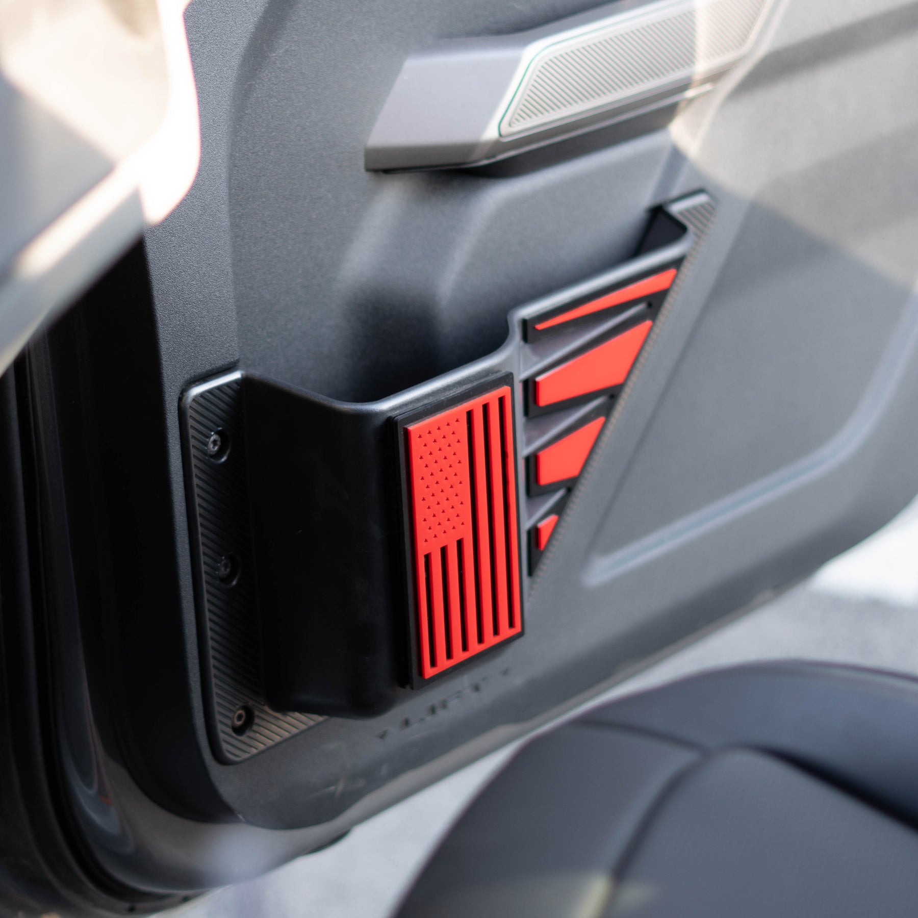Detailed Door Storage Pocket Pair - Style 2 - American Flag - Fits 2021+ Bronco® - Multiple Colors Available