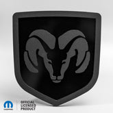 INSIGNIA PARA PORTON TRASERO CON LOGO DE CABEZA RAM® ESTILO 2 - SE ADAPTA A LOS MODELOS DODGE® RAM® TAILGATE 2009-2018 - 1500, 2500, 3500 - MATE SOBRE BRILLO - Producto con licencia oficial