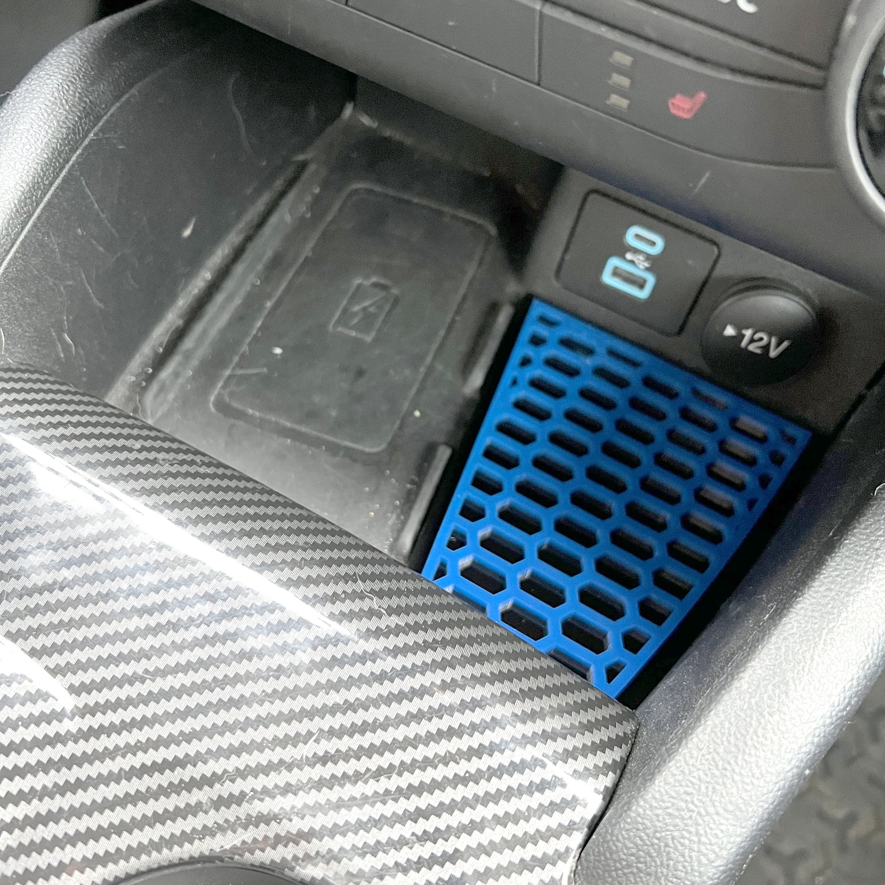 Inserto de insignia para el bolsillo de almacenamiento de la consola inferior (patrón hexagonal), compatible con Bronco® Sport 2021+ (varios colores disponibles)