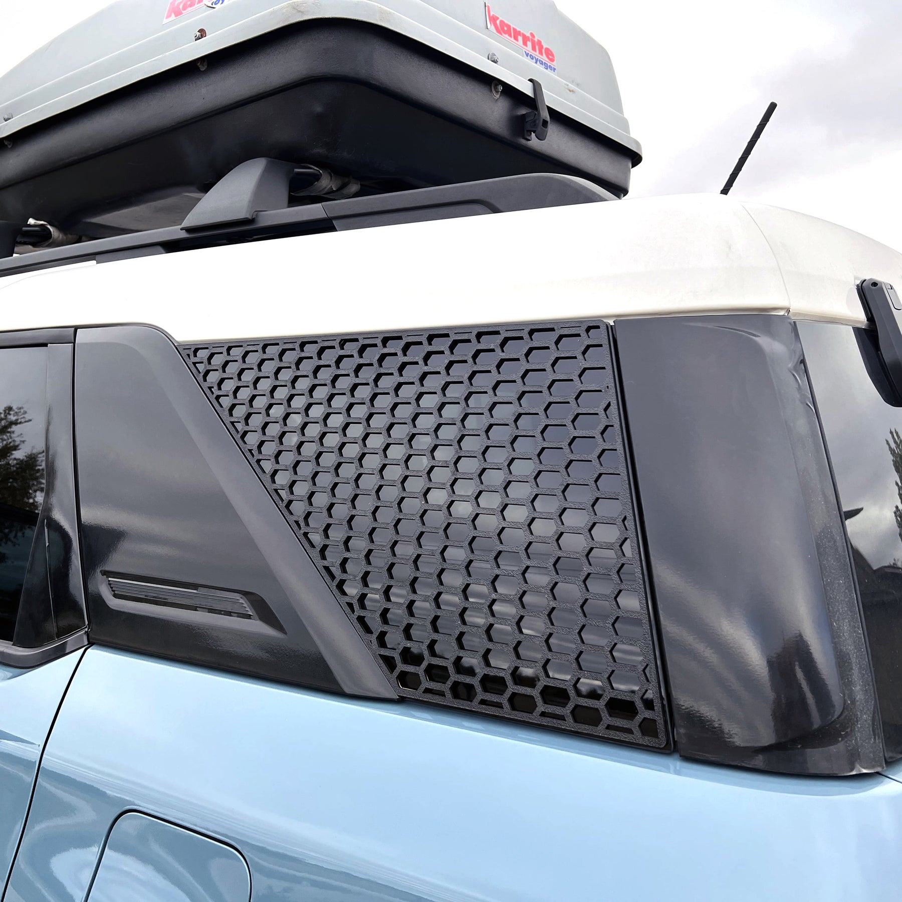 Par de superposiciones para ventanas, patrón hexagonal, compatibles con Bronco® Sport 2021+