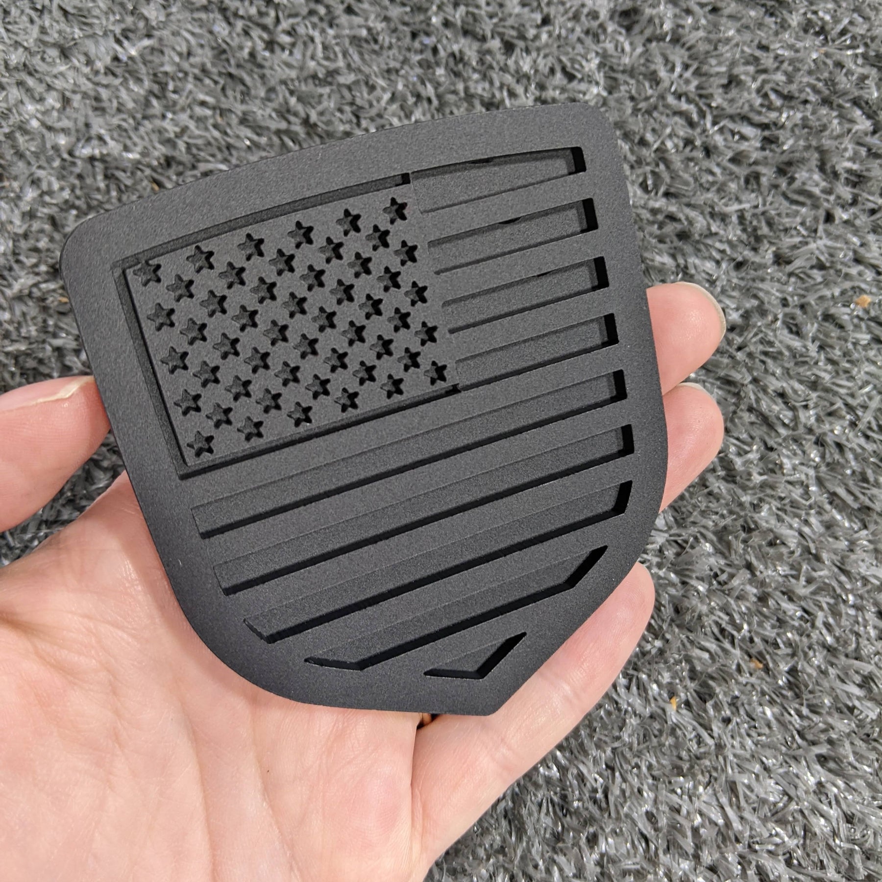 American Flag Badge - 3" (Multiple Vehicles) - Matte Black on Matte Black