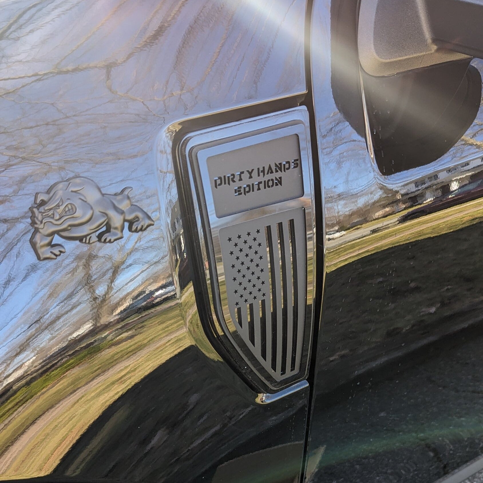 Custom Text American Flag Fender Badge Set - Fits 2022+ Ford® Maverick® - Fully Customizable