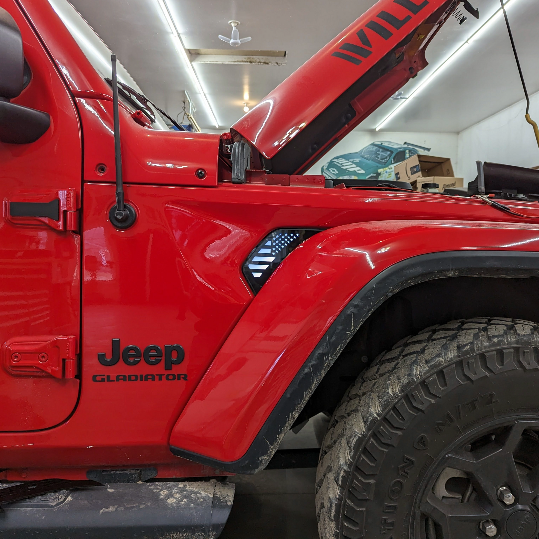 Ventilaciones laterales LED con bandera estadounidense (par) - Compatible con Jeep® Gladiator® y Wrangler® 2020-2023