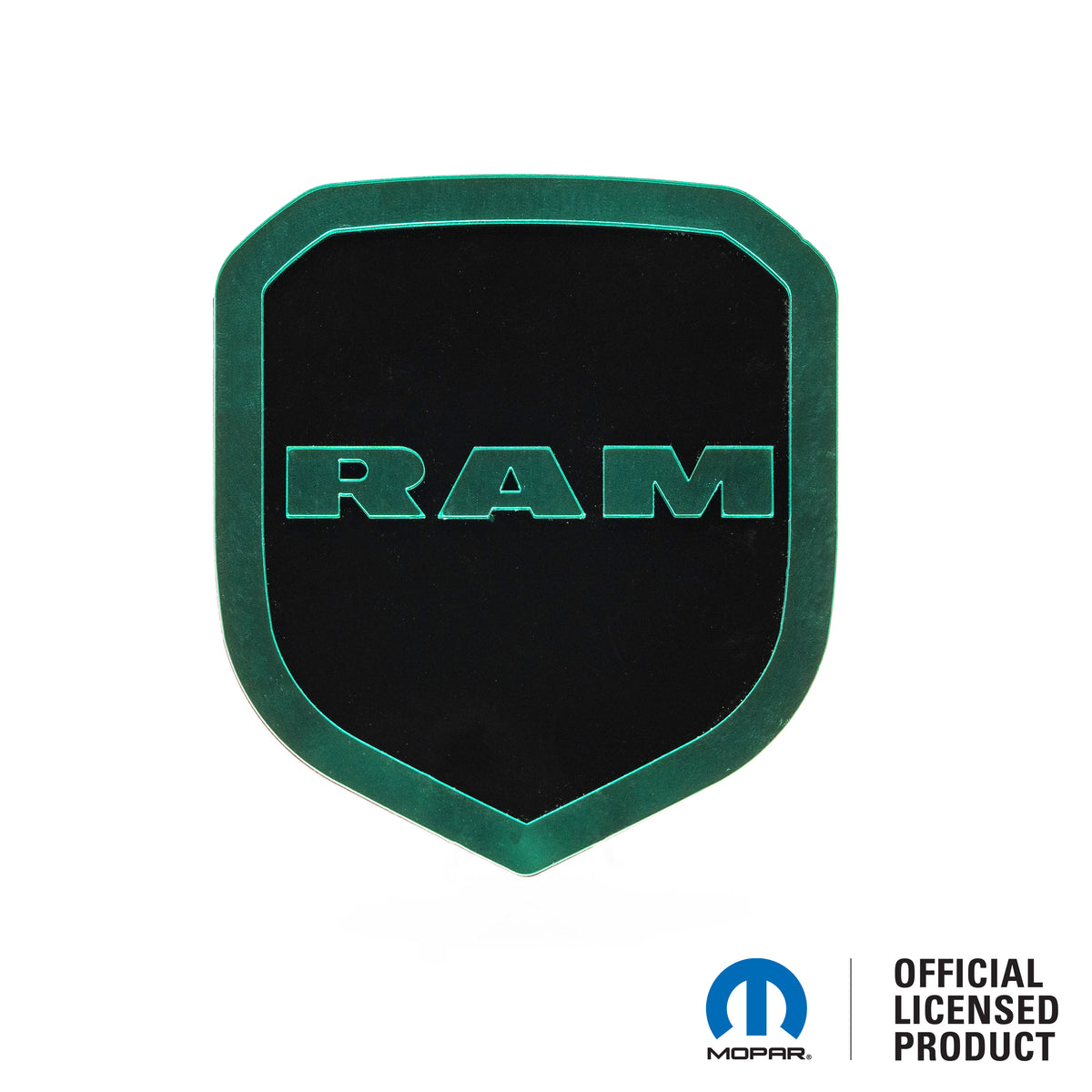 INSIGNIA PARA PORTON TRASERO CON LOGO DE CABEZA RAM® ESTILO 1 - SE ADAPTA A LOS MODELOS DODGE® RAM® TAILGATE 2009-2018 - 1500, 2500, 3500 - BLANCO SOBRE BRILLO - Producto con licencia oficial