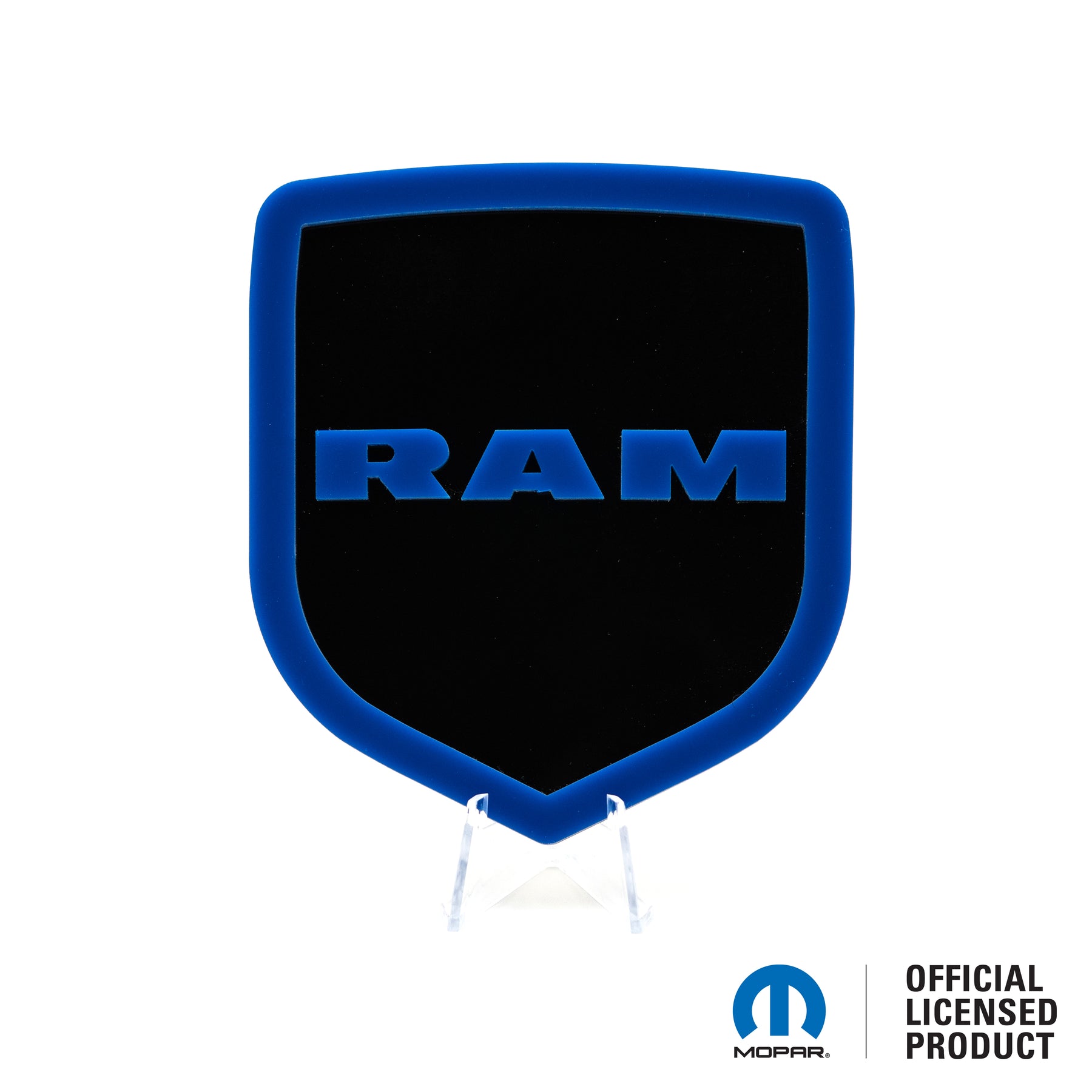 INSIGNIA PARA PORTON TRASERO CON LOGO DE CABEZA RAM® ESTILO 1 - SE ADAPTA A LOS MODELOS DODGE® RAM® TAILGATE 2009-2018 - 1500, 2500, 3500 - BLANCO SOBRE BRILLO - Producto con licencia oficial