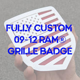 Insignia PERSONALIZADA: cargue la suya. Se adapta a la parrilla Dodge® Ram® 2009-2012: 1500, 2500, 3500