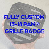 Insignia PERSONALIZADA: compatible con la parrilla Dodge® Ram® 2013-2018 -1500, 2500, 3500 - Cargue la suya