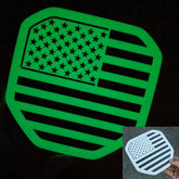 Insignia de la bandera estadounidense: compatible con Dodge® Ram® Tailgate 2019+ (5.ª generación) -1500, 2500, 3500 - Brilla sobre negro