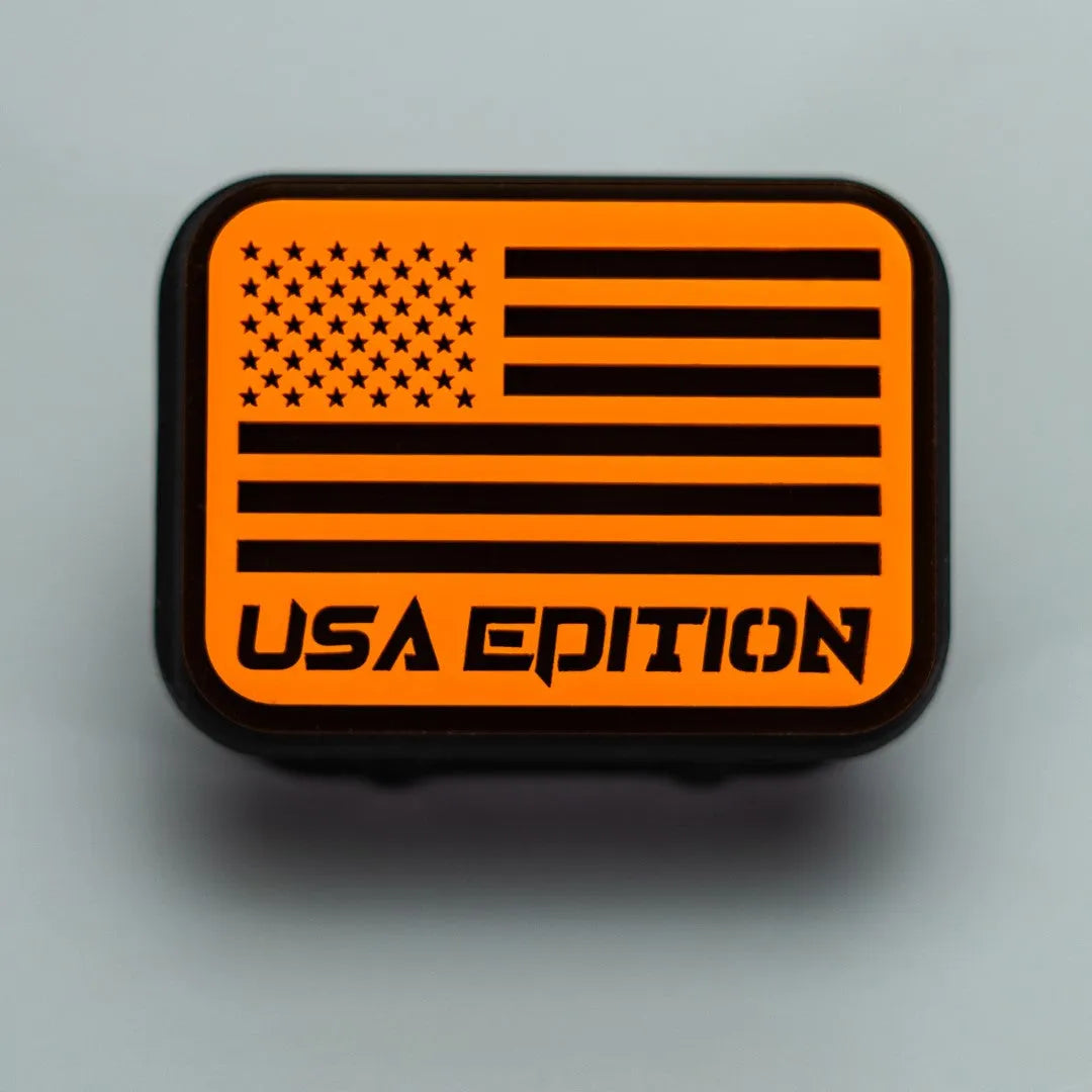 Crash Bar End Plug Pair - Custom Text American Flag - Fits 2021+ Bronco® - Multiple Colors Available
