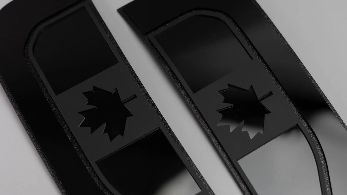 Canadian Flag Fender Badge Set - Fits 2023+ Ford® F250®, F350®, F450® Super Duty - Black