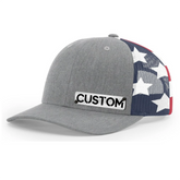 Gorra con insignia personalizada - Gorra tipo camionero con cierre trasero - Insignia negra y plateada cepillada - Sube la tuya