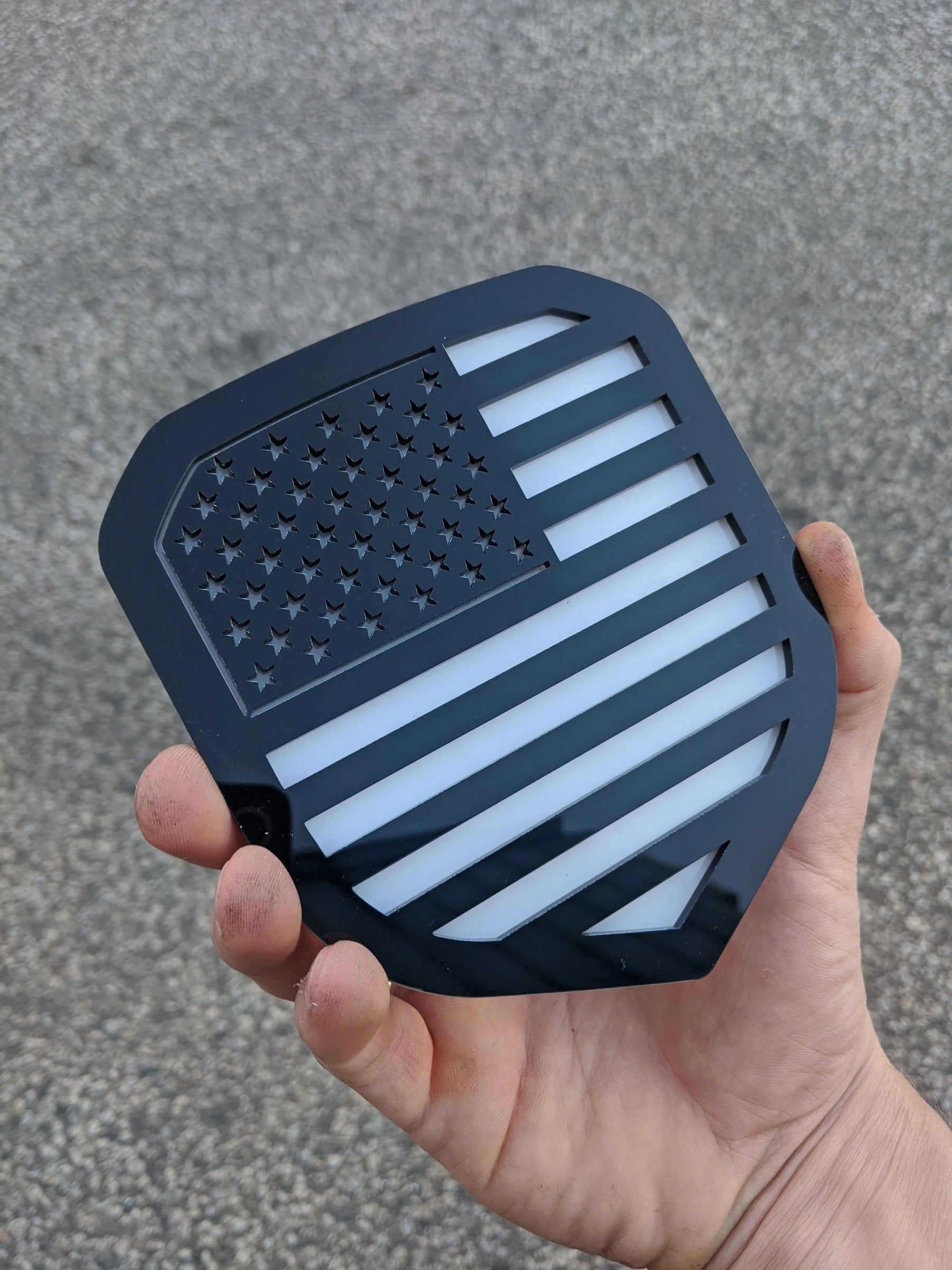 American Flag Badge - Fits 2013-2018 Dodge® Ram® Grille - 1500, 2500, 3500 - Black on White