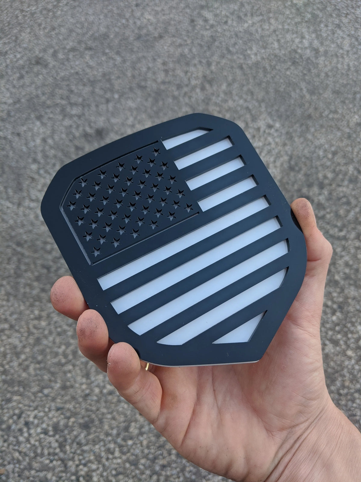 American Flag Badge - Fits 2013-2018 Dodge® Ram® Grille - 1500, 2500, 3500 - Black on White