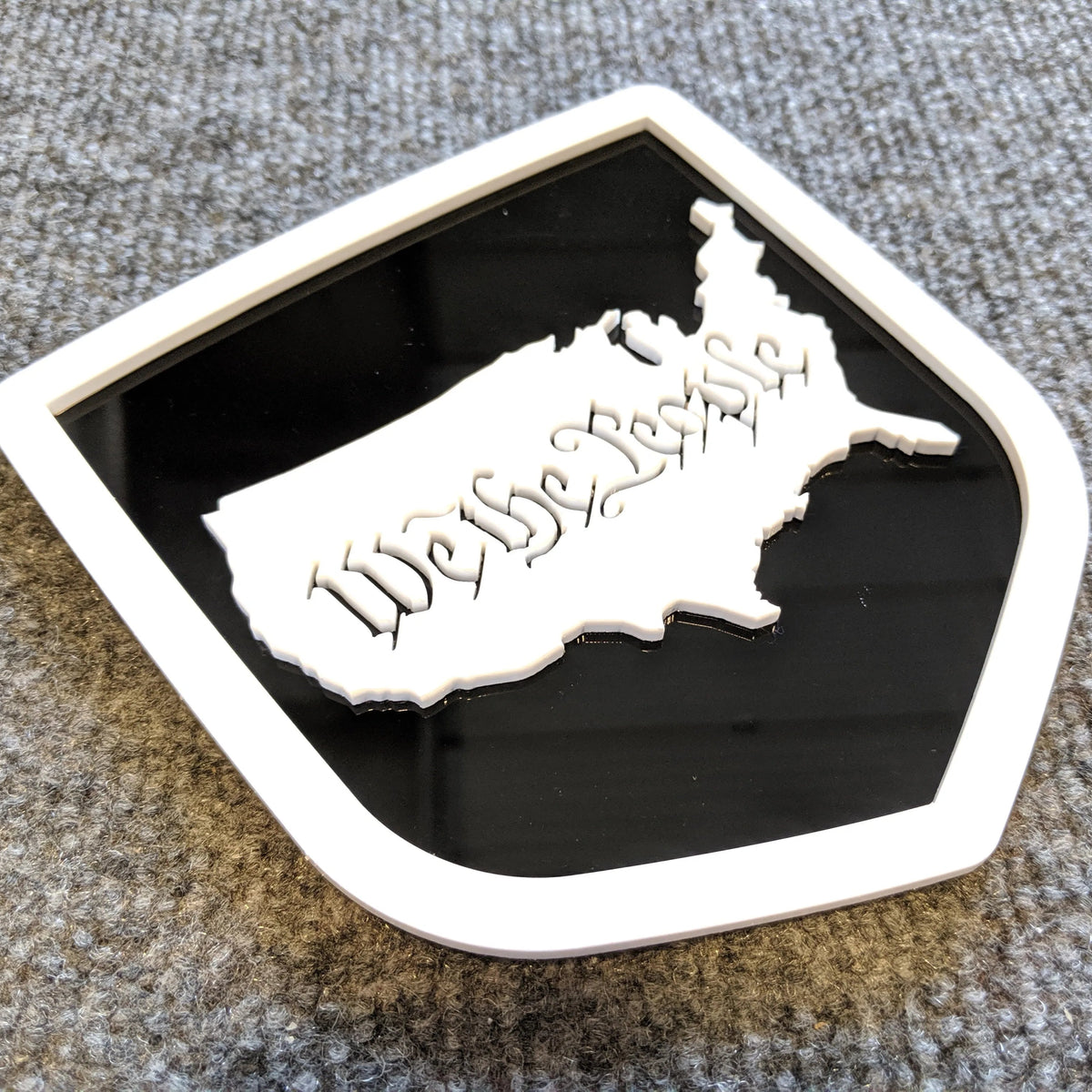 We The People Badge - Fits 2009-2018 Dodge® Ram® - 1500, 2500, 3500 -White on Black