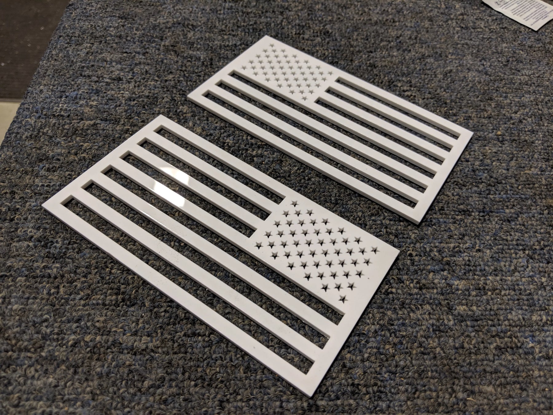 American Flag Fender Badges - Pair - Universal Fit - White