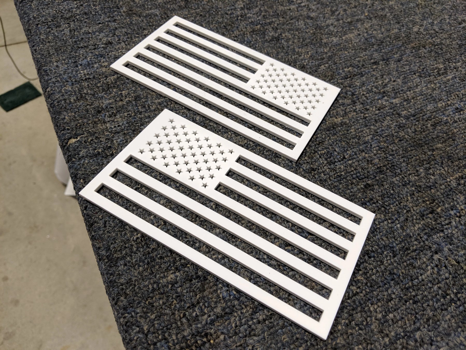 American Flag Fender Badges - Pair - Universal Fit - White