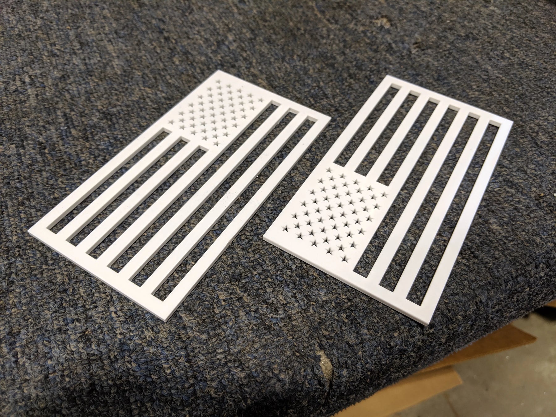 American Flag Fender Badges - Pair - Universal Fit - White