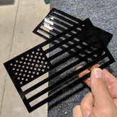 American Flag Fender Badges - Pair - Universal Fit - Black