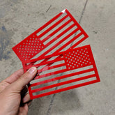 Insignias para guardabarros con la bandera estadounidense (par), ajuste universal, color rojo