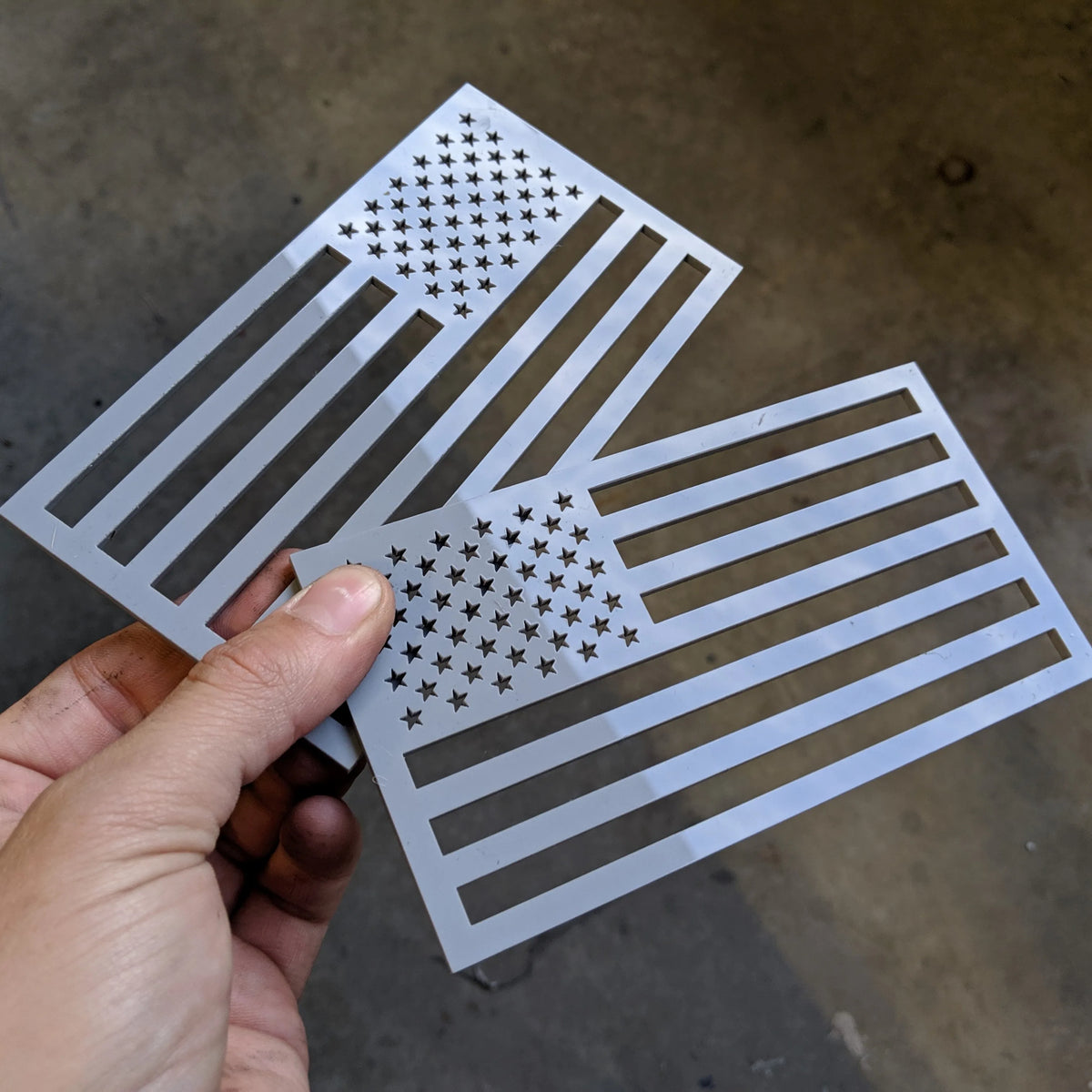 American Flag Fender Badges - Pair - Universal Fit - Gray