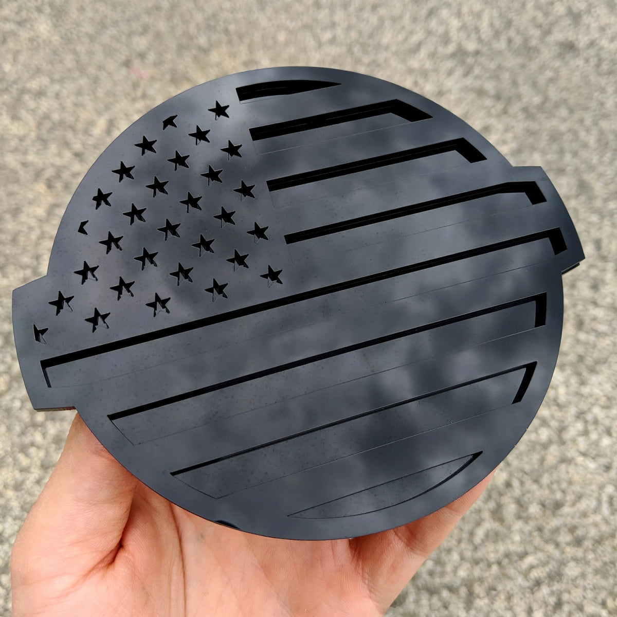 American Flag Badge - Fits 2016-2024 Nissan® Titan® Tailgate - Black on Black