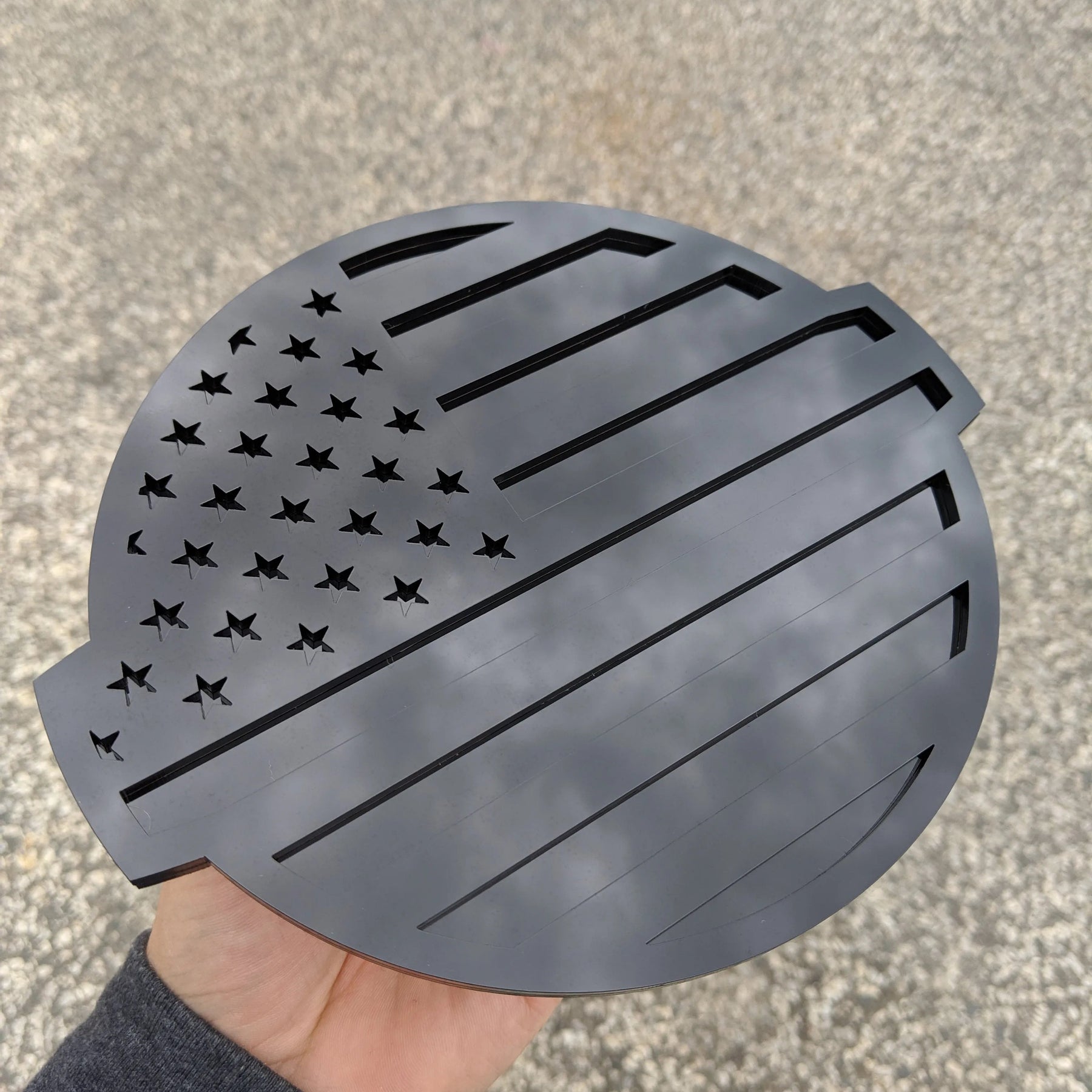 American Flag Badge - Fits 2016-2024 Nissan® Titan® Grille - Black on Black