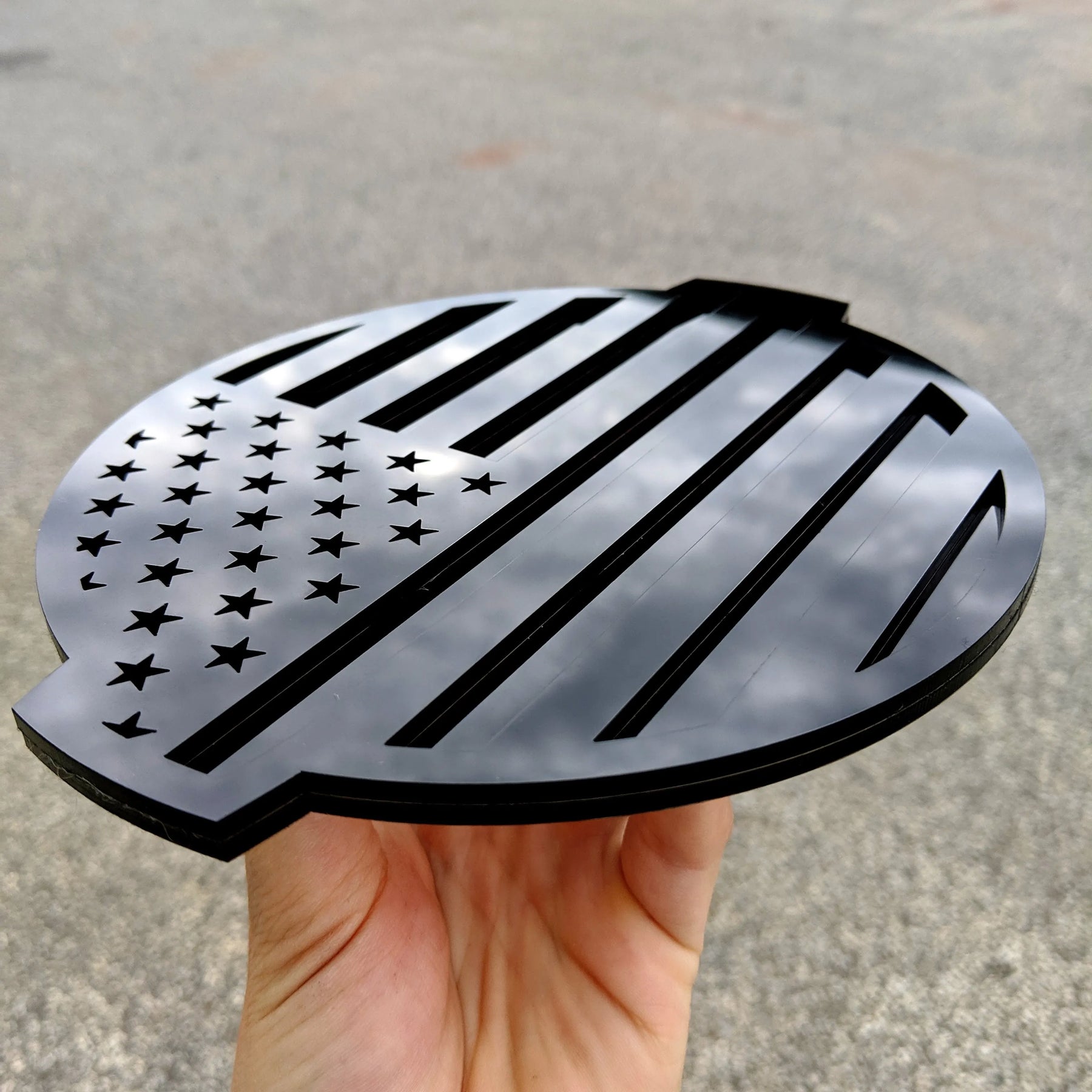 American Flag Badge - Fits 2016-2024 Nissan® Titan® Grille - Black on Black