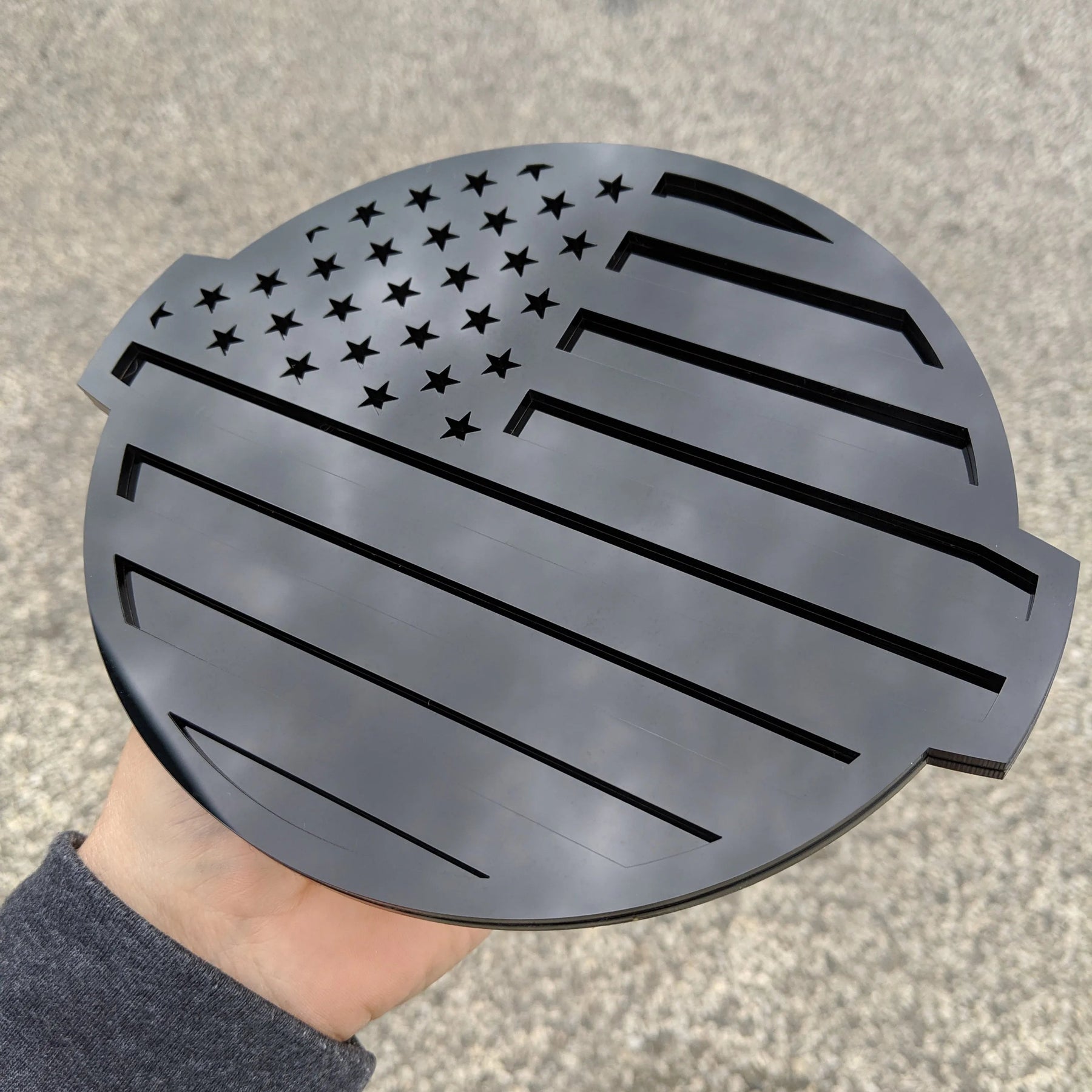 American Flag Badge - Fits 2016-2024 Nissan® Titan® Grille - Black on Black