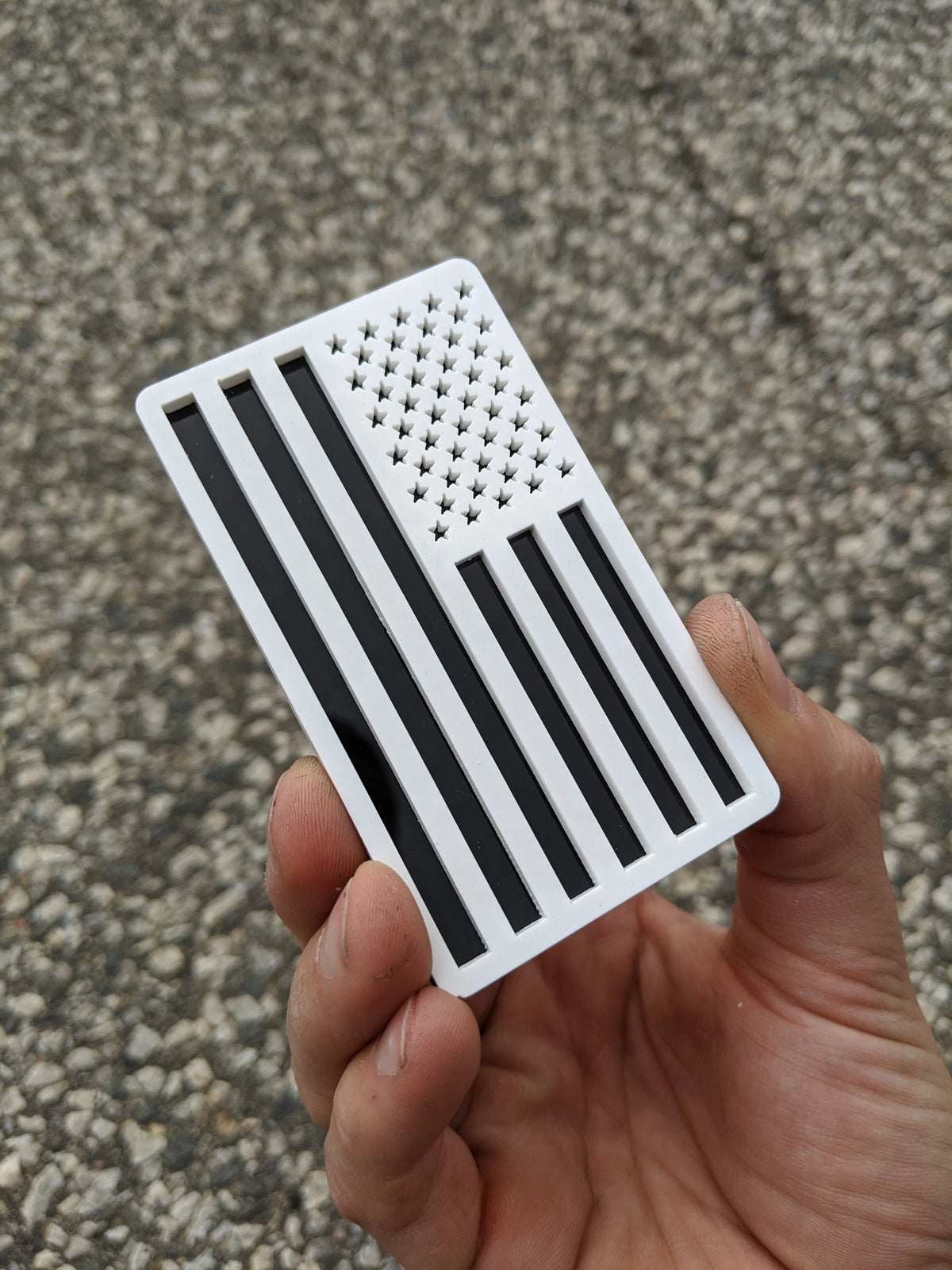 American Flag Badge - Fits Mustang® - White on Black