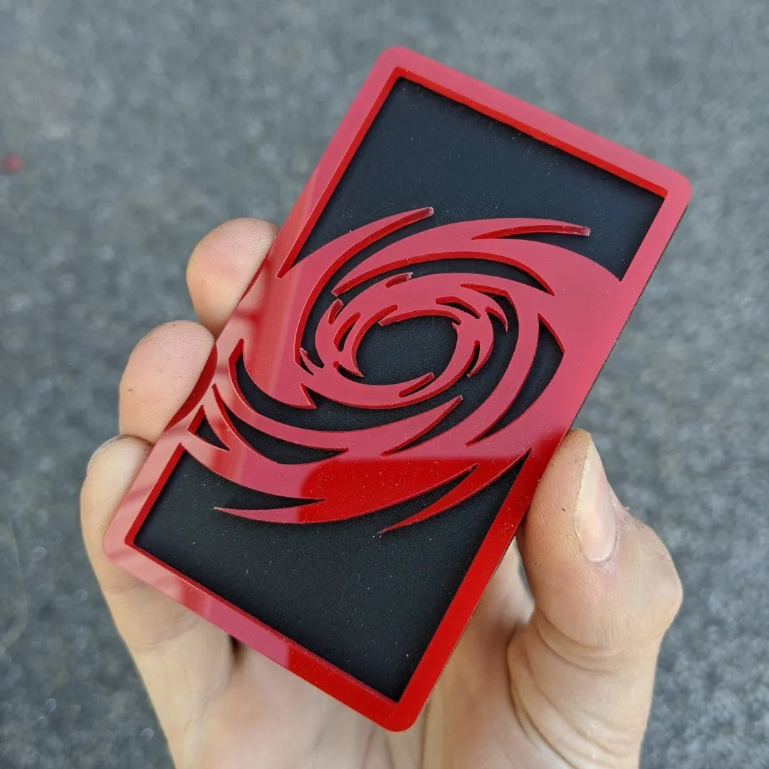 Storm Badge - Fits Mustang® - Red on Matte Black