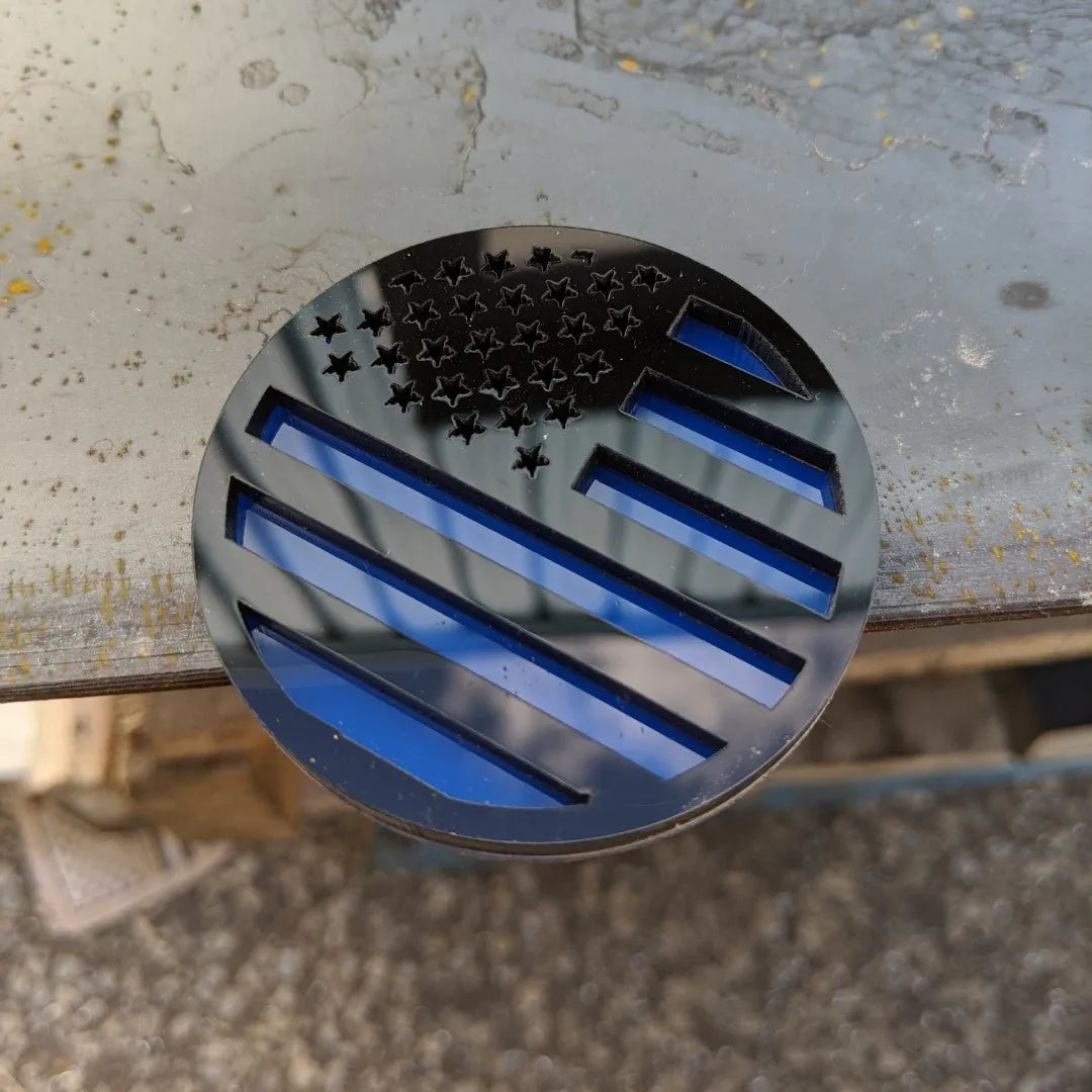 American Flag Badge- Jeep® Trail Rated® Replacement Badge - Black on Blue