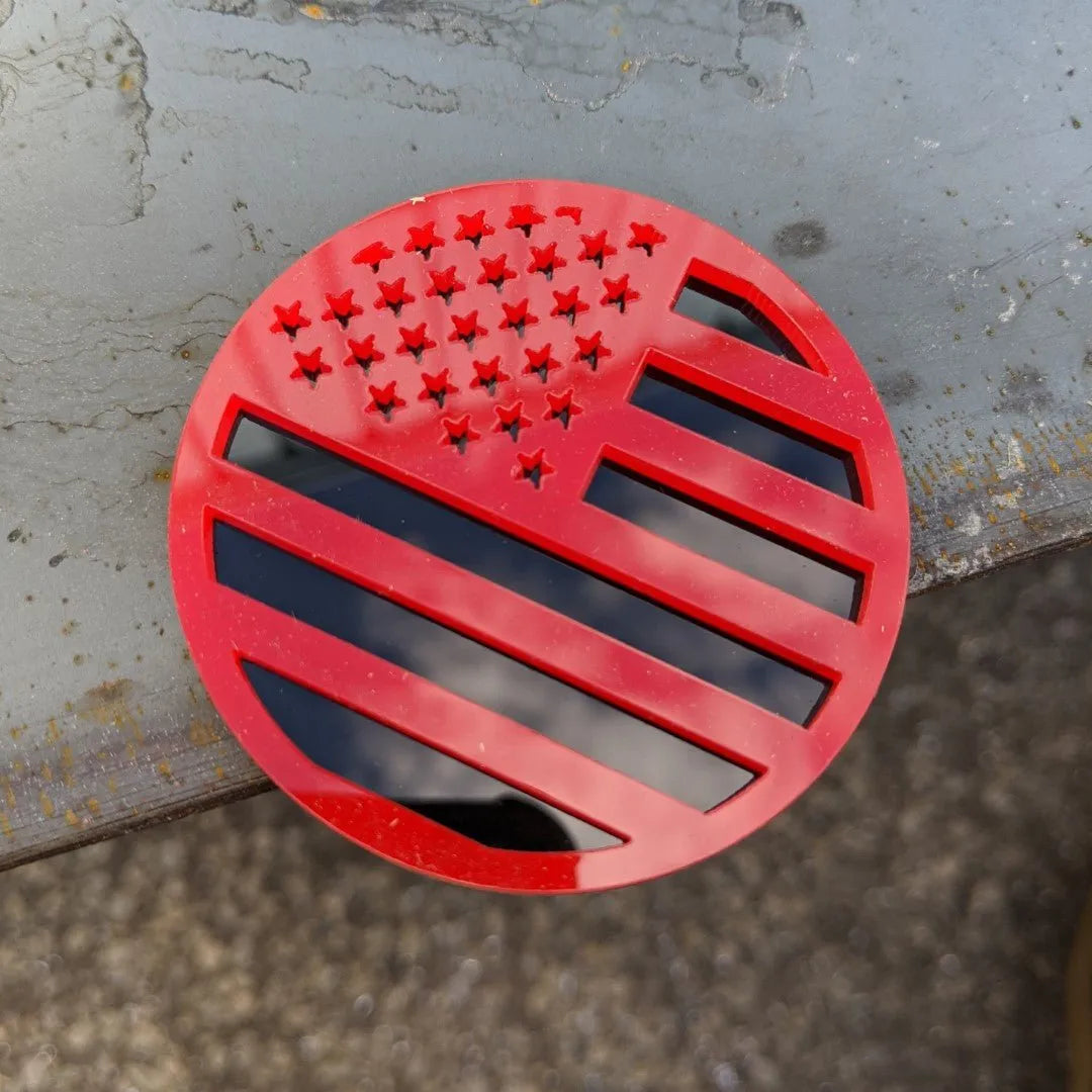 American Flag Badge - Jeep® Trail Rated® Replacement Badge - Red on Black