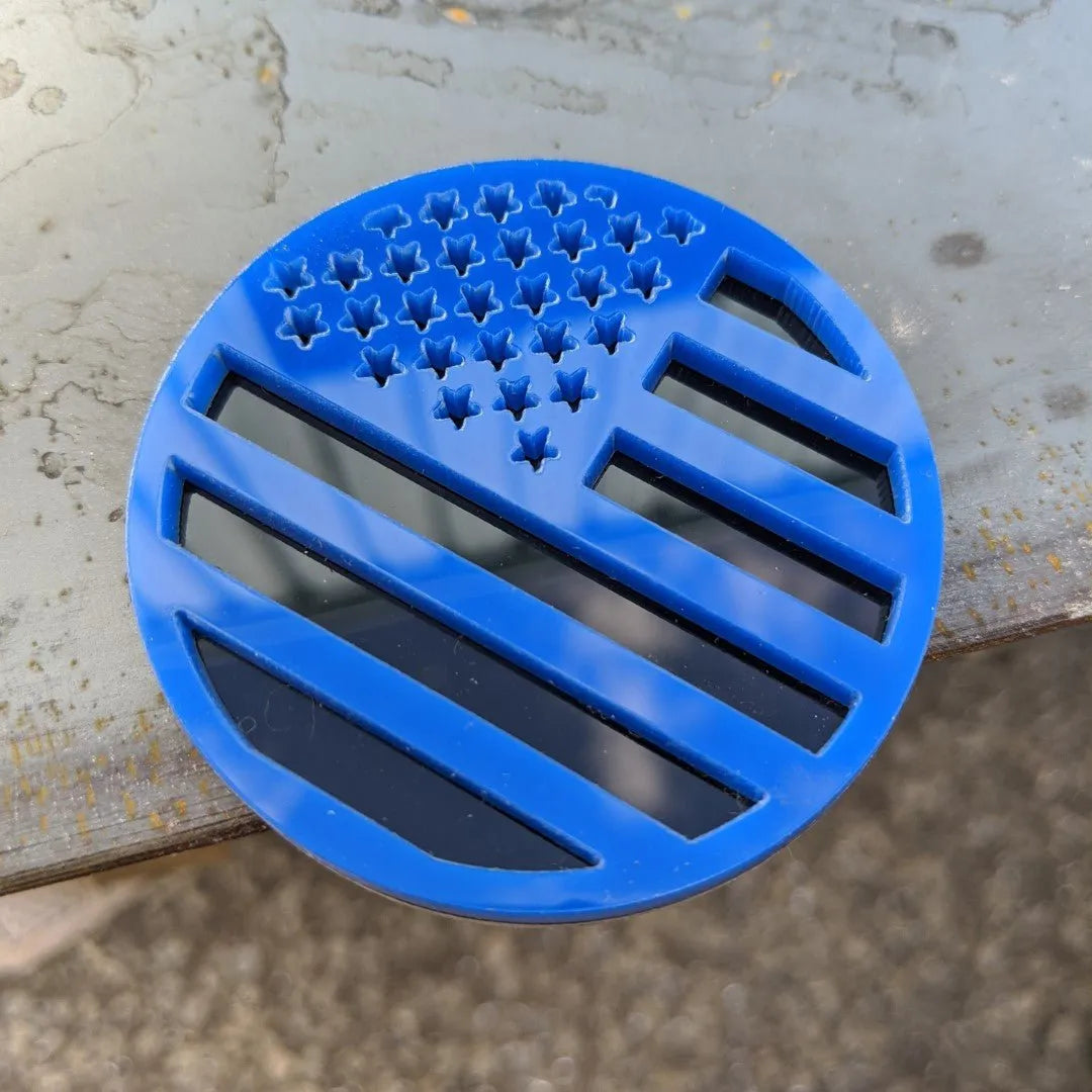 American Flag Badge - Jeep® Trail Rated® Replacement Badge - Blue on Black