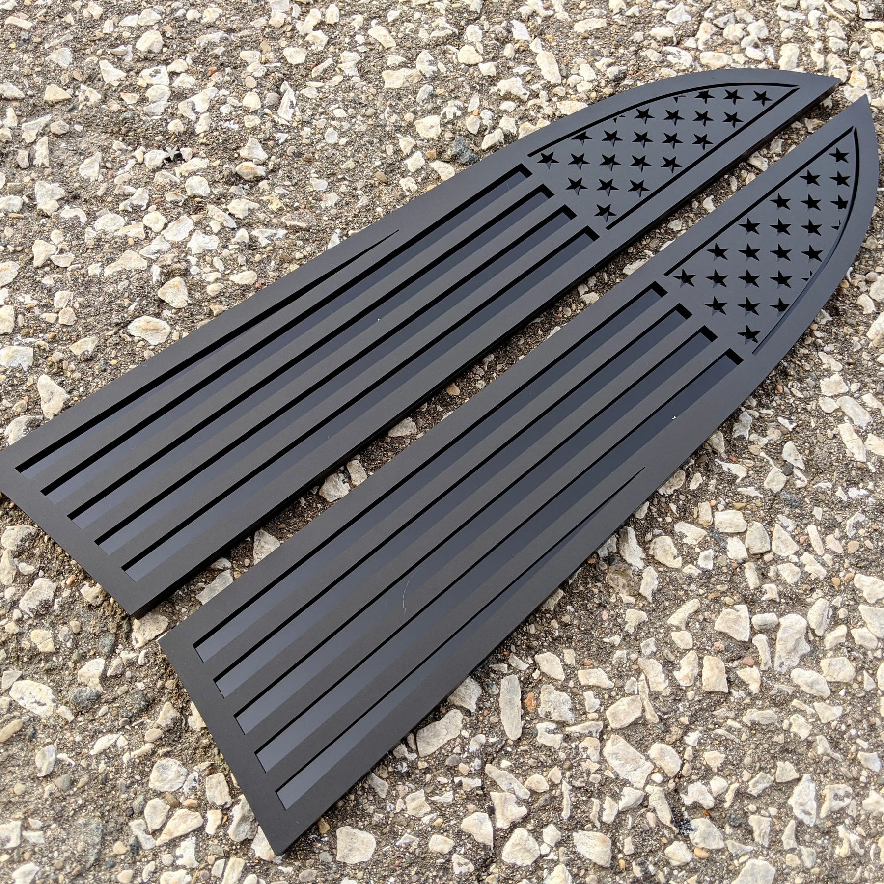 American Flag Badges - Fits 2011-2016 Super Duty® - Matte Black on Black