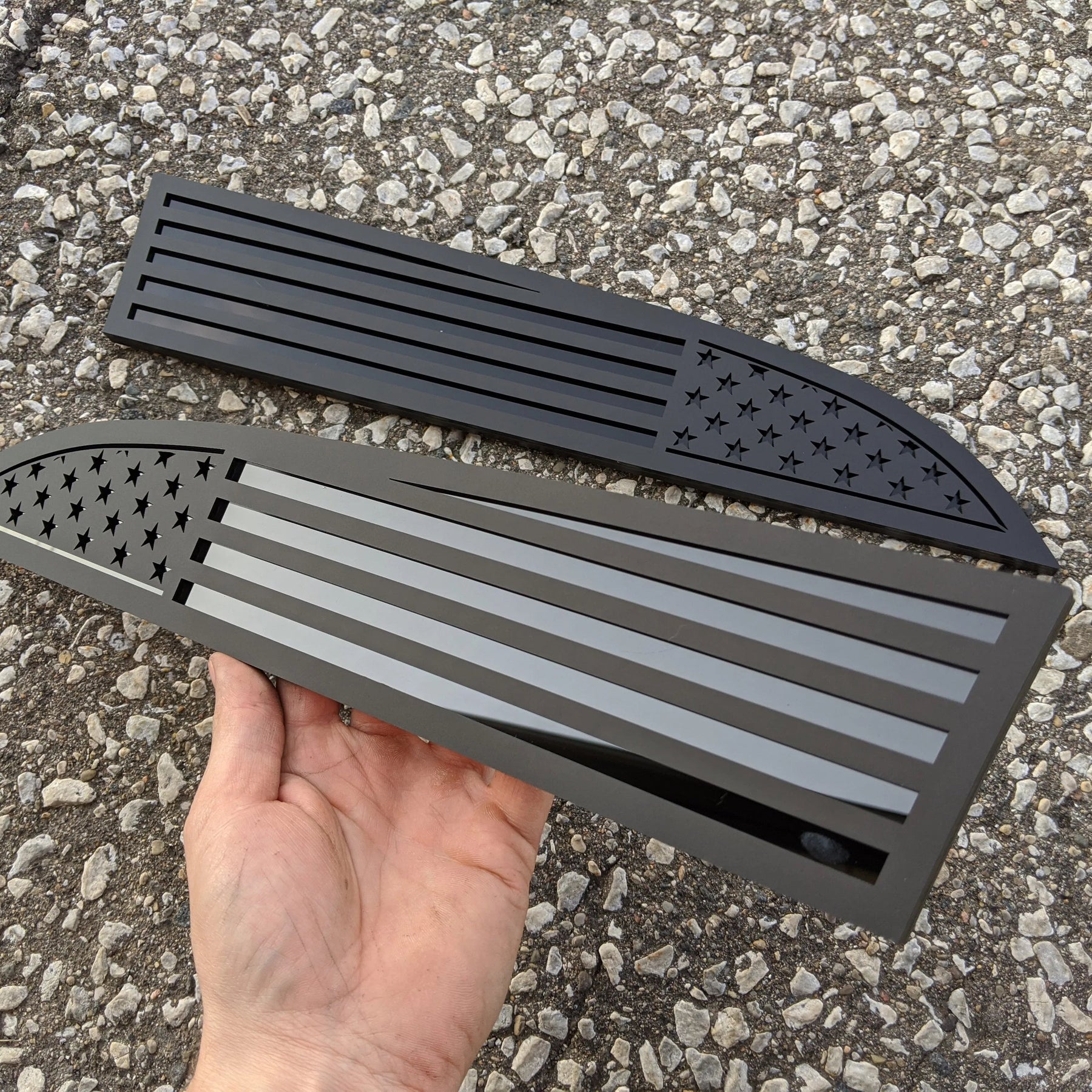American Flag Badges - Fits 2011-2016 Super Duty® - Matte Black on Black