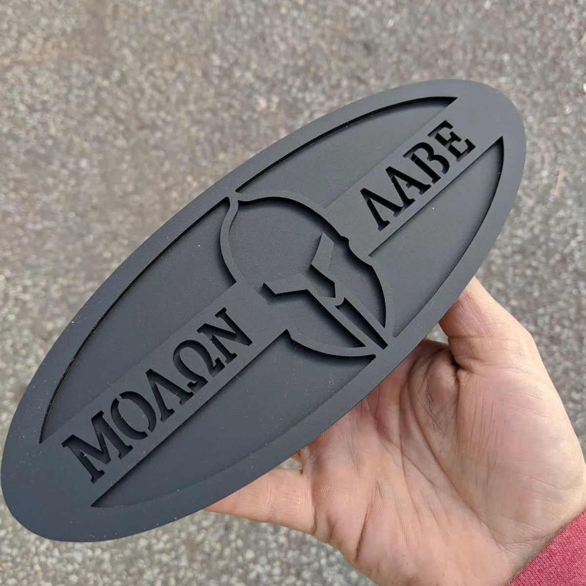 Molon Labe Badge - Fits 2015-2019 F150® Grille or Tailgate - Matte Black on Matte Black