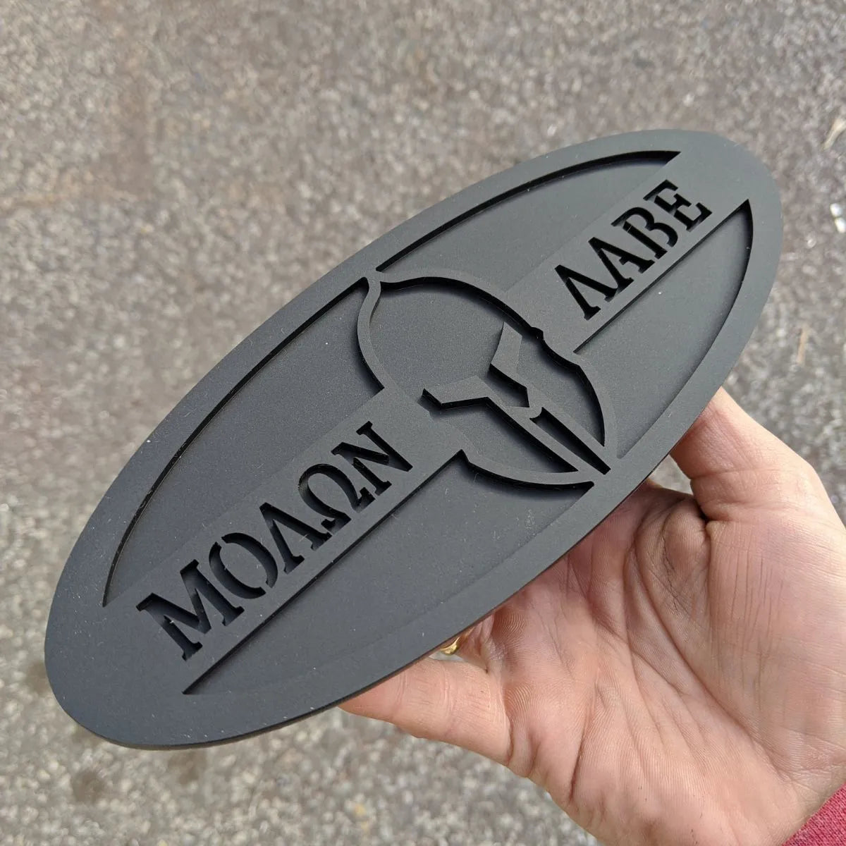 Molon Labe Badge - Fits 2015-2019 F150® Grille or Tailgate - Matte Black on Matte Black