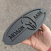 Insignia Molon Labe: se adapta a la parrilla o al portón trasero de modelos F150® 2015-2019: negro mate sobre negro mate