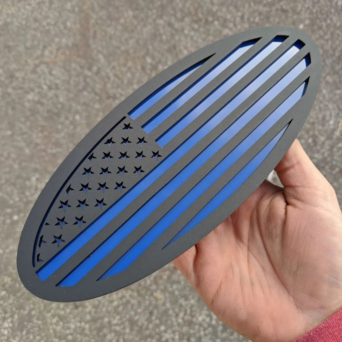 American Flag Badge - Fits 2015-2019 F150® Grille or Tailgate - Matte Black on Blue