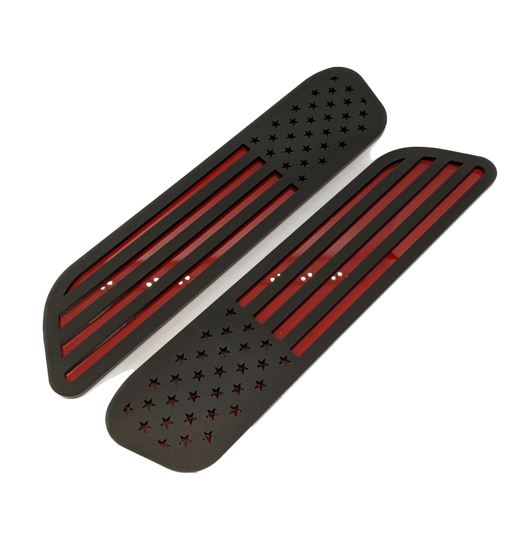 American Flag Hood Badges - Fits 2019-2025 Ram 1500® - Matte Black on Red