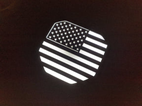 LED American Flag Badge - Fits 2019+ (5th Gen) Dodge® Ram® Tailgate -1500, 2500, 3500 - Black w/White LED