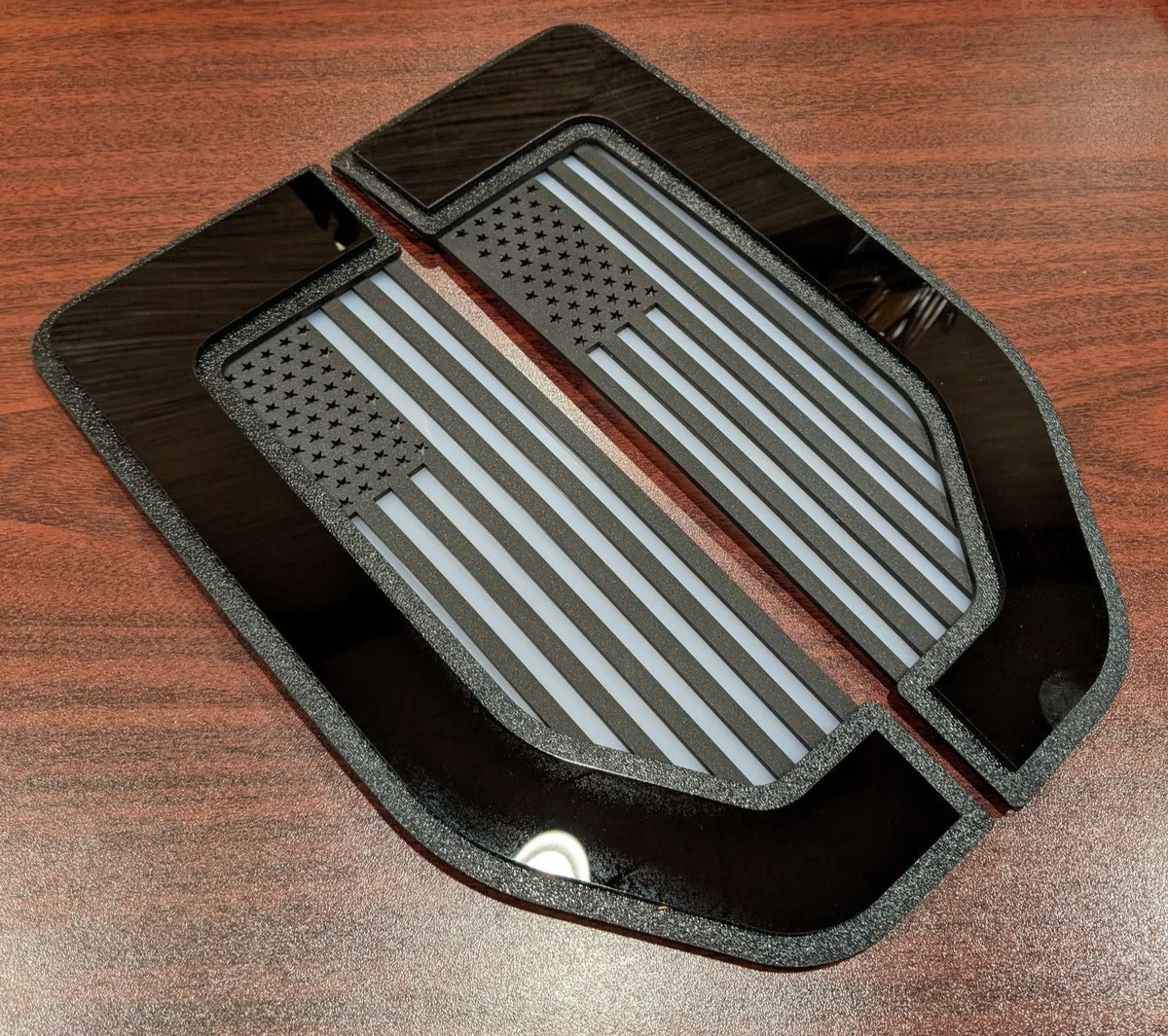 American Flag Fender Badge Set - Fits 2017-2022 Ford® F250®, F350®, F450® - Choose your Colors (Stars Left)