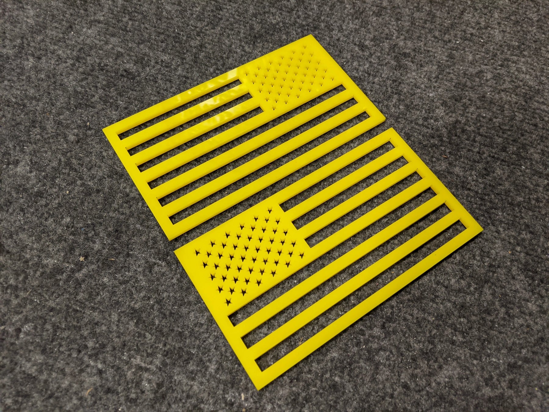 American Flag Fender Badges - Pair - Universal Fit - Yellow