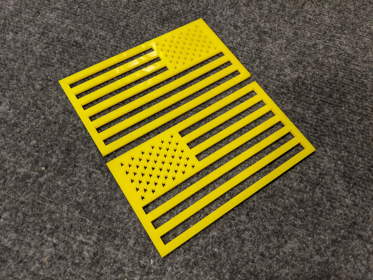 American Flag Fender Badges - Pair - Universal Fit - Yellow