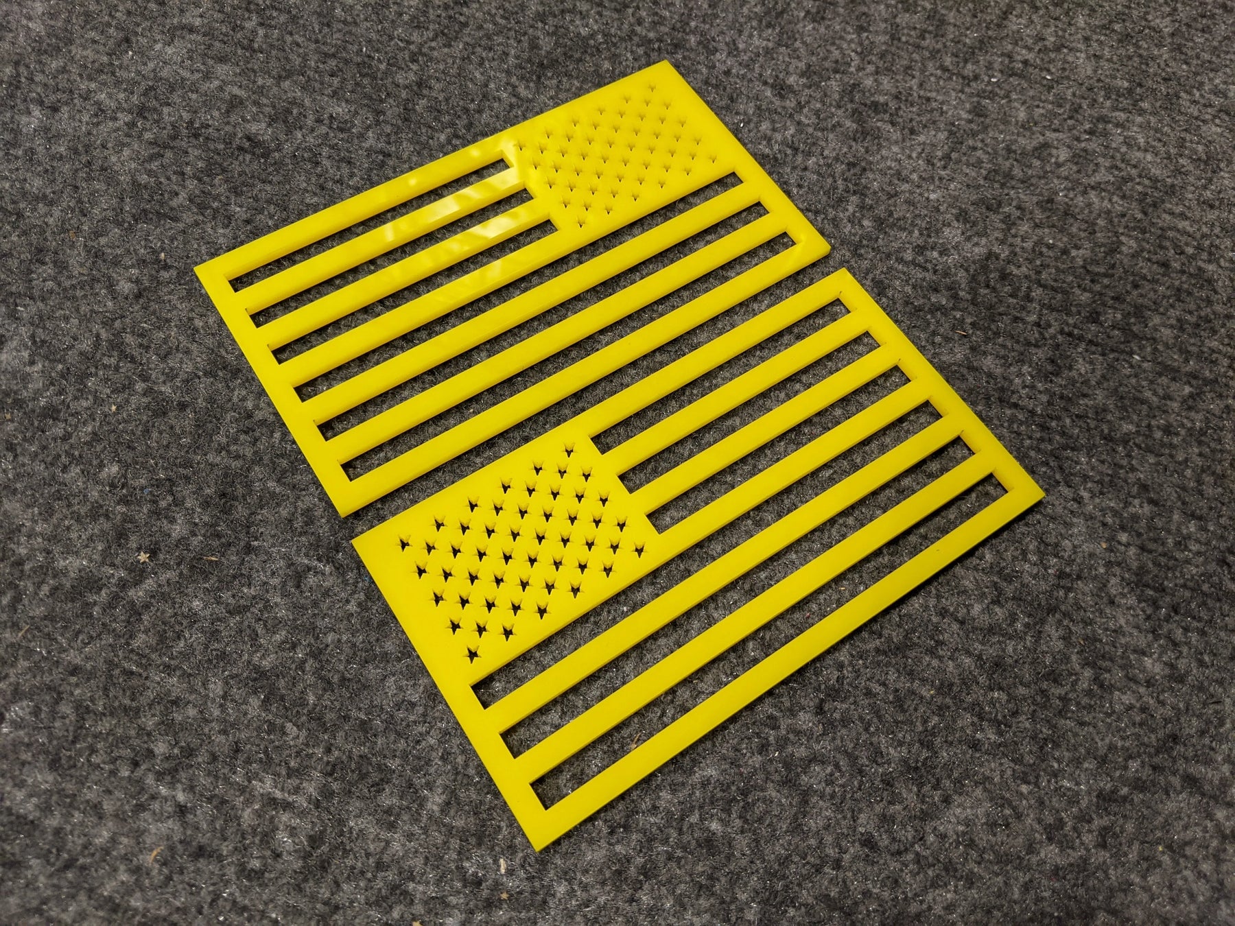 American Flag Fender Badges - Pair - Universal Fit - Yellow