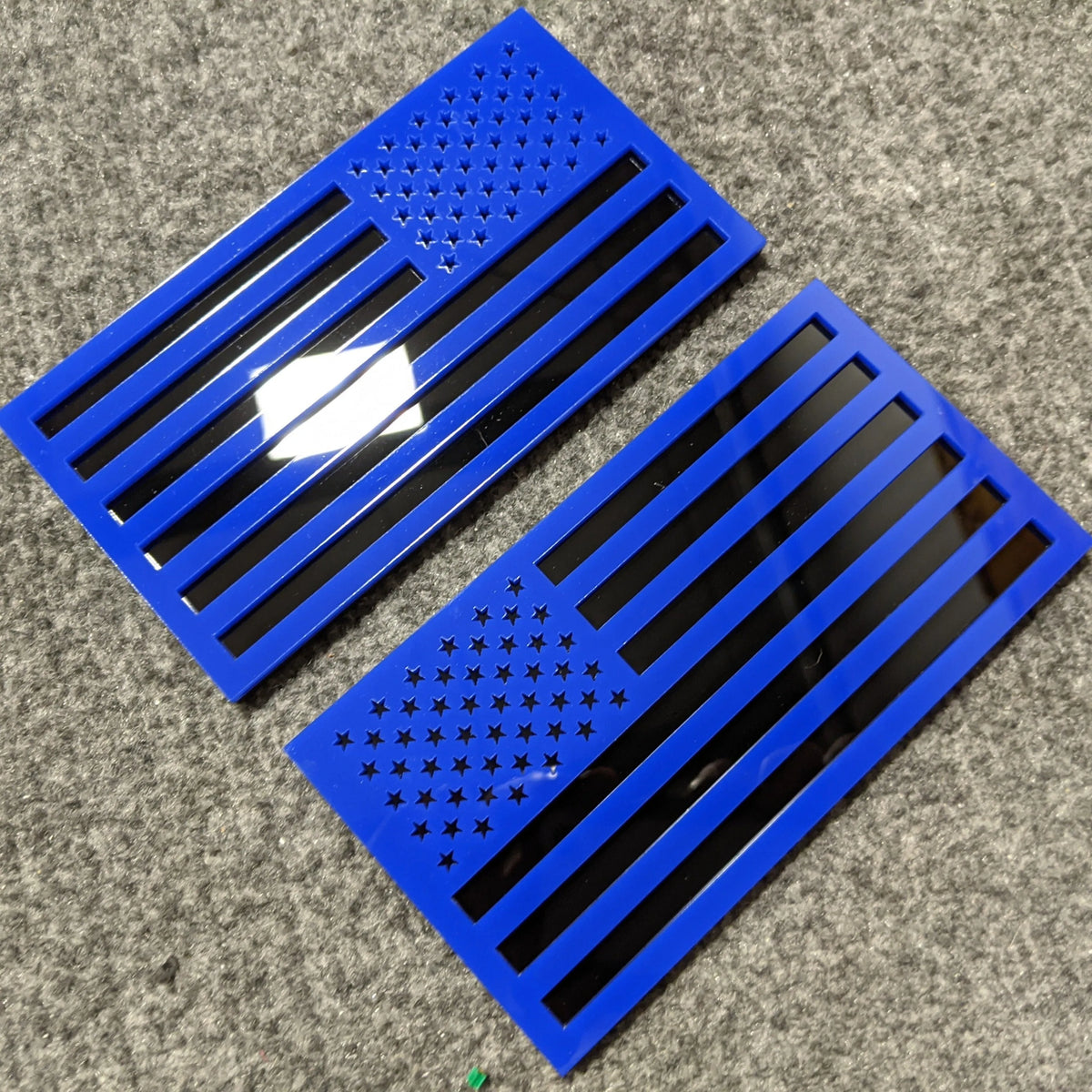 American Flag Fender Badges - Pair - Universal Fit - Blue on Black