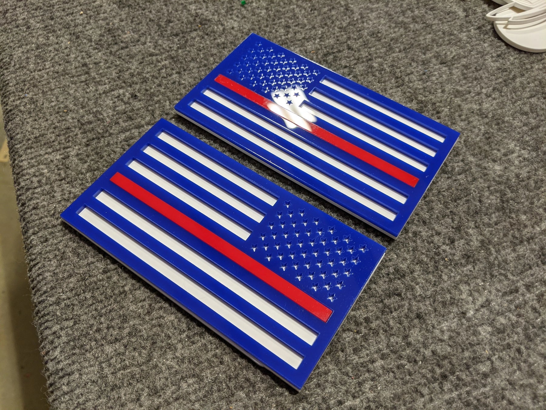 American Flag Fender Badges - Pair - Universal Fit - Blue on White