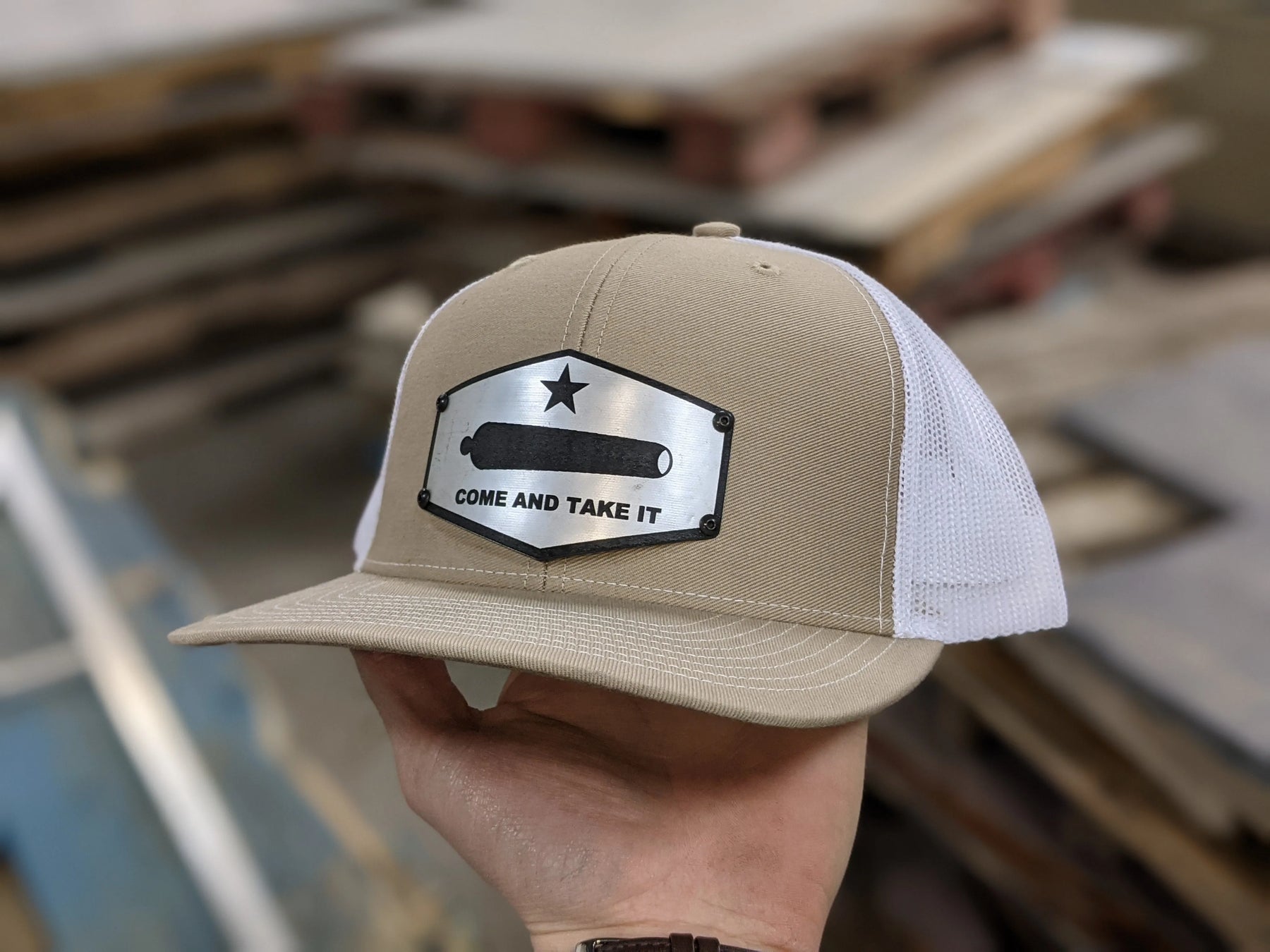 Come and Take It Badge Hat - Black and Stainless Badge